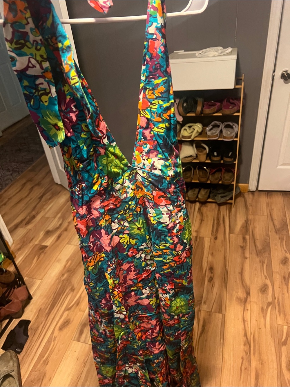 Free People Bright Multicolor Floral Maxi Dress
